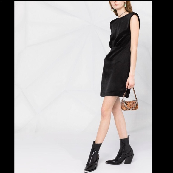 New! ba&sh Norma V-Back Mini Satin Dress - Picture 3 of 11